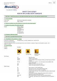 safety data sheet bostik inflatable