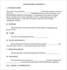 Partnership Agreement Sample Real Estate Forms