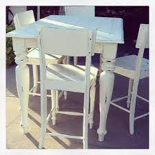 Riverside aberdeen round pedestal dining table. Annie Sloan Old White Heavily Distressed Pub Style Table And Chairs Follow Me On Facebook At Second L Diy Kitchen Table Pub Style Table Pub Table And Chairs