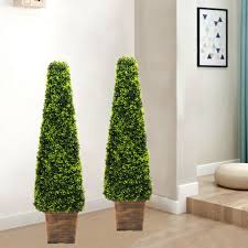 2x Artificial Spiral Boxwood Buxus