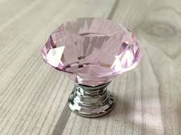 Pink Knob Knobs Glass Knobs Crystal