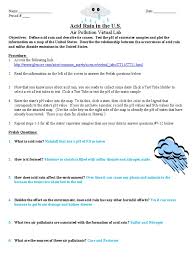 Click the image to see it in full size. Acid Rain Virtual Lab Worksheet Rain Air Pollution
