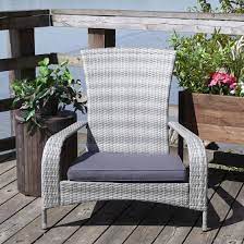Muskoka Light Grey Wicker Chair Linen