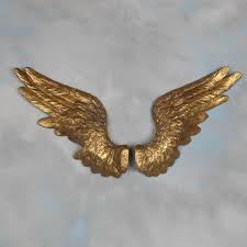Pair Of Gold Angel Wings Wall Decor