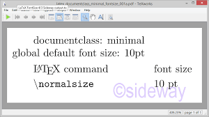 latex fontsize 25 4 sideway output to