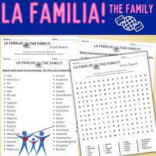 la familia spanish worksheets word