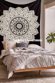 Black White Indian Chakra Mandala