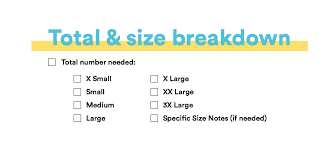 Getting Your Size Breakdown Ready Use Our T Shirt Printing