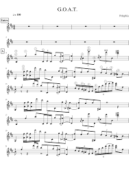 10 easy jazz guitar licks to play over a bb7 chord. G O A T Sheet Music For Guitar Solo Musescore Com