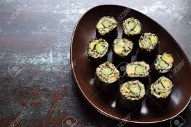 Most sushi should be ok, except for eel, which is made with soy sauce. Sushi From Cauliflower Avocado And Tuna Traditional Asian Food Diet Healthy Food Concept Cereal Free Gluten Free Dairy Free Aip Autoimmune Paleo Stock Photo Picture And Royalty Free Image Image 116819780