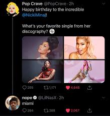 Rich fury / getty images Onika Force On Twitter Lil Nas X Says His Favorite Song Made By Nicki Minaj Is Miami From The Queen Album Happybirthdaynicki