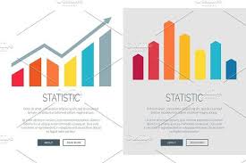 Statistic Charts On Promo Internet Banners Set Statistics
