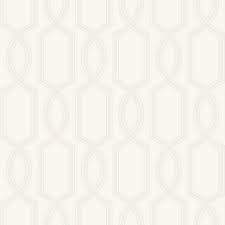 White Glass Bead Textured Trellis Wallpaper