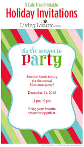 5 Free Printable Holiday Party Invitations