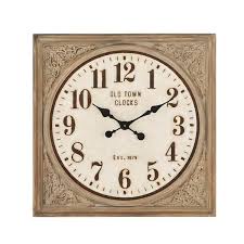 Wall Clock With Antiqued Wooden Frame