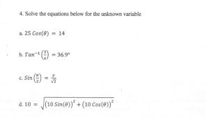 solved 4 solve the equations below for