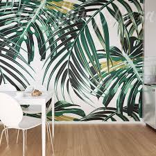 tropical palm leaves wall mural
