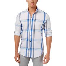 Alfani Mens Sarason Plaid Button Up Shirt