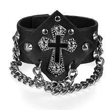 studded leather cuff bracelet spike 3 2