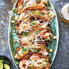 slow cooker shrimp posole tacos