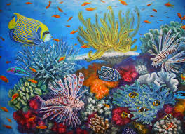 This easy coral reef art project allows students to make their own stunning coral reefs with just a little paint. Belote Ocean Art Gallery Underwater Paintings Of South Pacific Marinelife Fische Zeichnen Zeichnen Malen