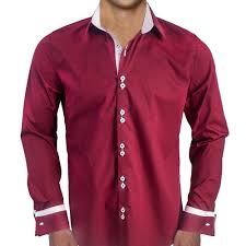 Maroon With White French Cuff Designer Dress Shirts Made
