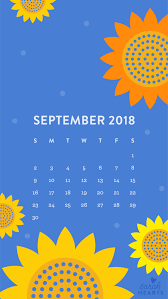 2018 sunflower calendar wallpaper