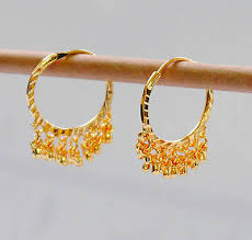 22 k gold hoop sleeper earrings gold