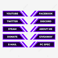 We've modified it, added more colors, and more options to better suit a . Twitch Panels Set With Purple Colors And Simple Geometric Style Design Twitch Overlays Stream Png And Vector With Transparent Background For Free Download