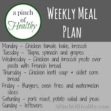 weekly meal plan a pinch of healthy