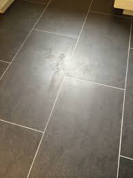 new floor tile streaks and spots upon