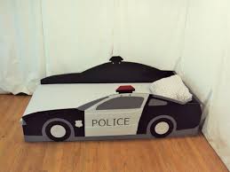 hand crafted police car twin kids bed