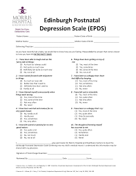 The epds indicates whether you may have some symptoms that are common with depression and anxiety. Https Www Morrishospital Org Wp Content Uploads 2017 08 Edinburgh Postnatal Depression Screening Pdf