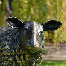 Life Size Bronze Sheep Sculpture Black
