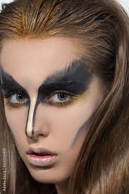beauty woman creative makeup black swan