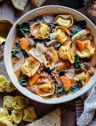 creamy sausage tortellini soup with