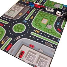 city road design kids play mat and rug