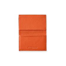 Its matte texture makes it a nice background for an engraved monogram in a lighter tone. Leather Foldover Business Card Holder Mark And Graham