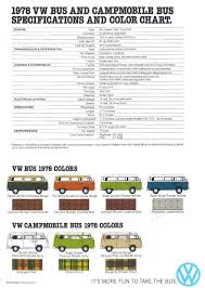 1978 Vw Color Chart Volkswagen Bus Vw Bus Vw Camper