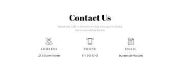 contact details homepage design