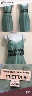 Chetta B Womens Turquoise Cocktail Dress Size 8 Details