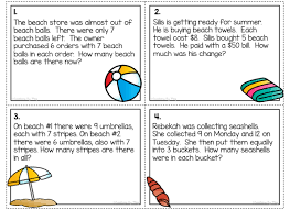 Multi Step Word Problem Task Cards For