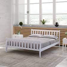 double size wooden bed frame sleigh