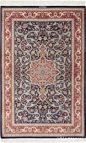 fine formal silk persian qum rug 49414