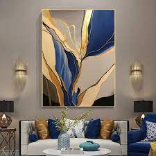 large abstract painting original blue