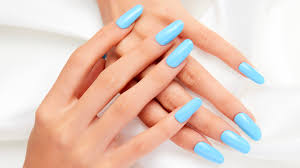 sky blue nails are trending on tiktok