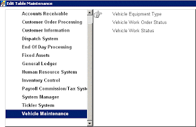 Edit Table Maintenance Vehicle Maintenance