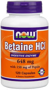 now foods betaine hcl 648 mg 120 capsules