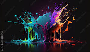 colorful splattering paint hd