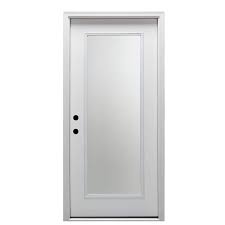 Mmi Door 36 In X 80 In Right Hand Inswing Full Lite Clear Classic Primed Fiberglass Smooth Prehung Front Door